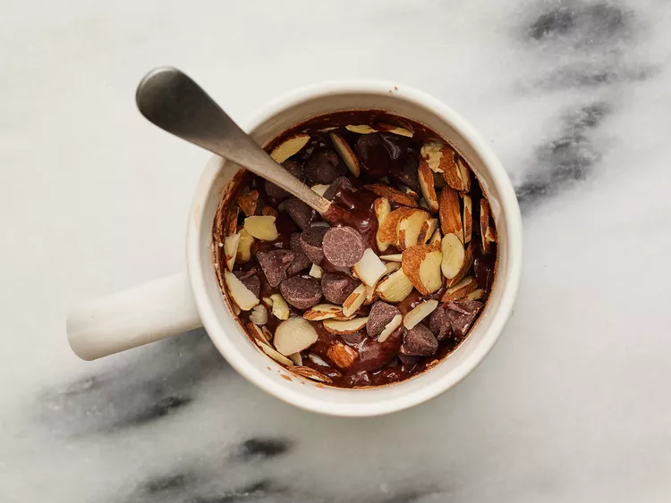 Mix in the chocolate chips and sliced almonds