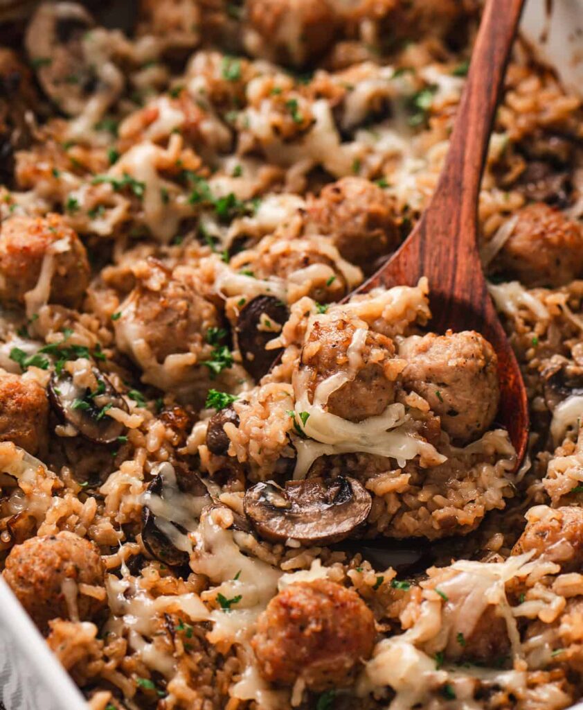 French Onion Meatballs and Rice Recipe 3