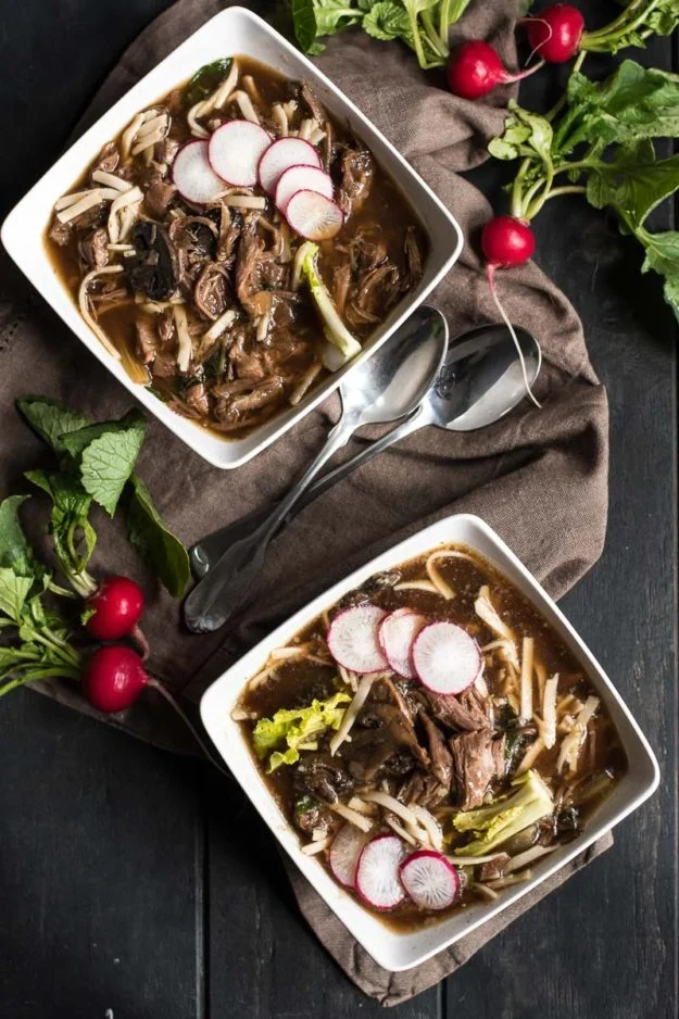 Slow Cooker Asian Beef and Mushroom Noodle Soup Recipe 2