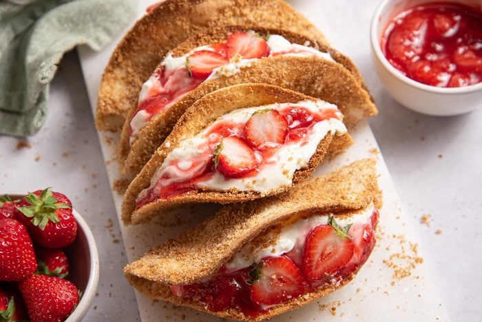 Strawberry Crunch Cheesecake Tacos Recipe