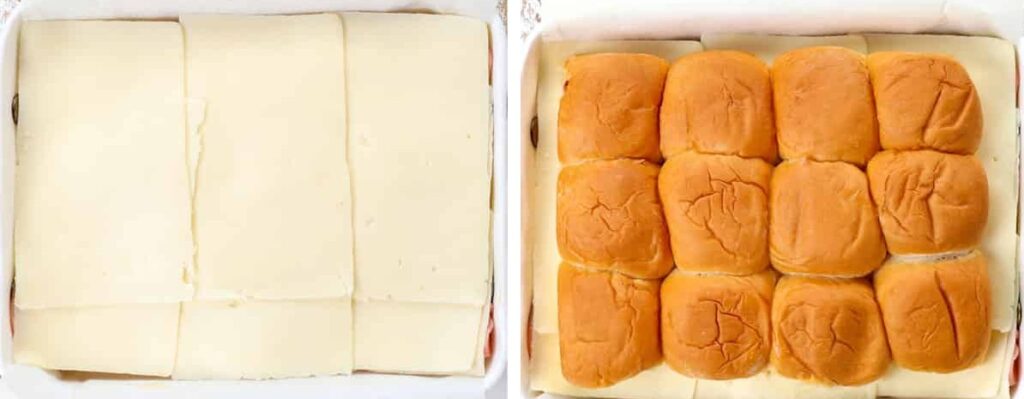 Top with the top slab of rolls