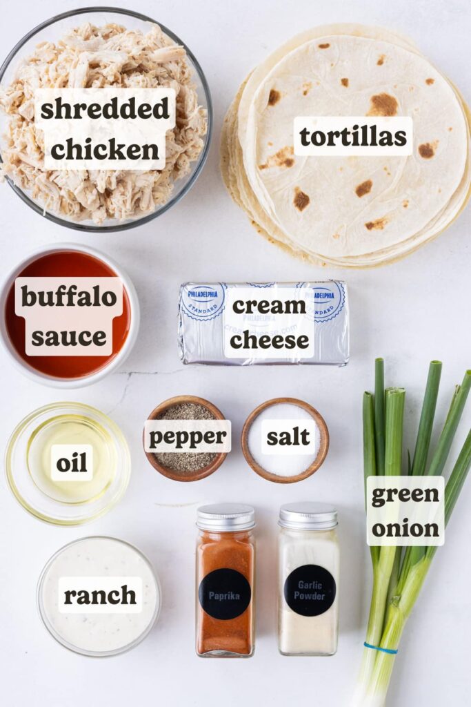 Baked Buffalo Chicken Taquitos Ingredients