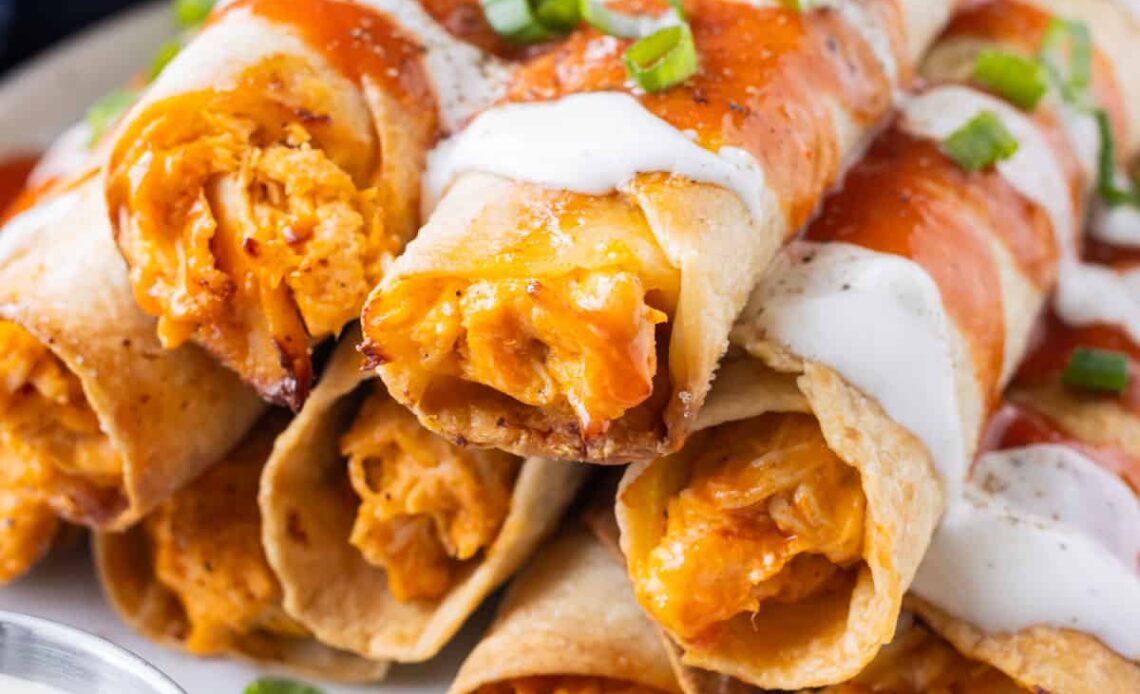 Baked Buffalo Chicken Taquitos Recipe
