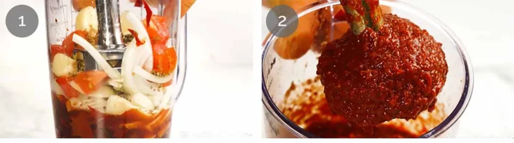 Blend softened chillies with reserved water and all remaining adobo ingredients until as smooth as possible