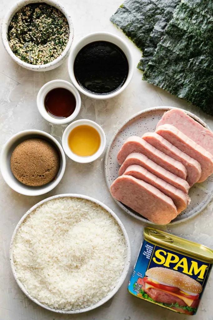 Spam Musubi Ingredients