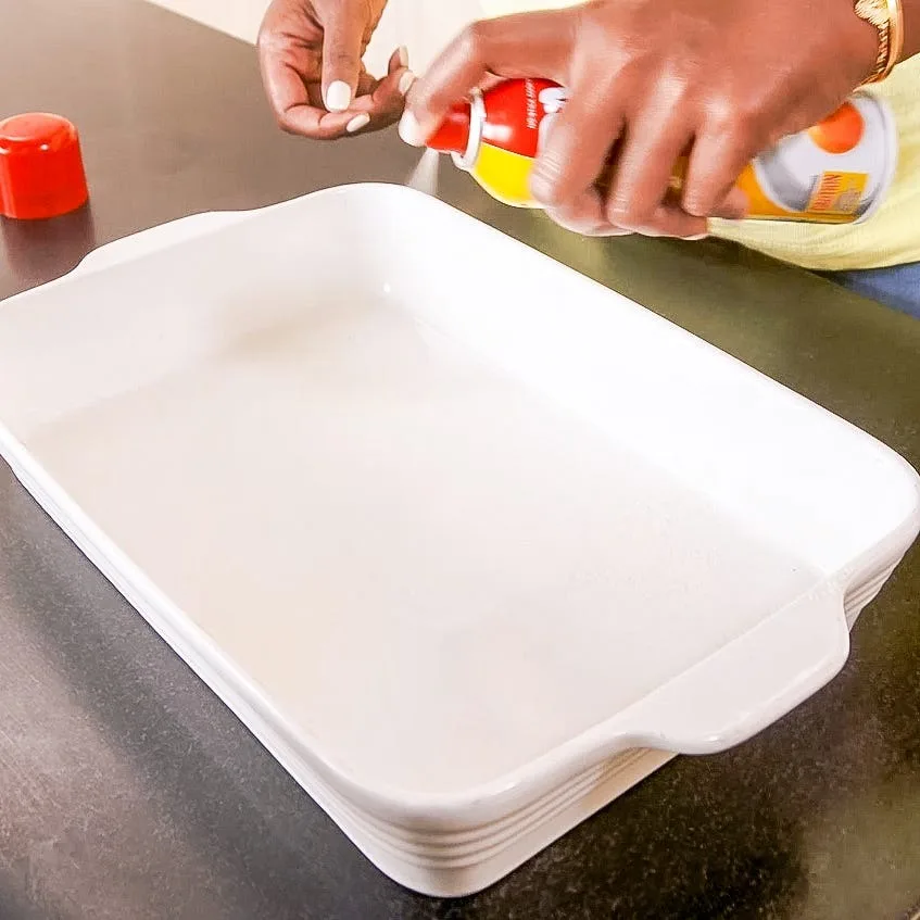 Preheat the oven to 350°F and grease a 13 x 9-inch baking dish with cooking spray.
