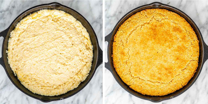 Bake until the top is firm and golden and a toothpick inserted in the center comes out clean