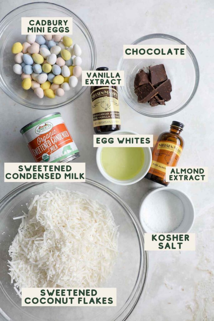 Chocolate Coconut Macaroon Nests Ingredients
