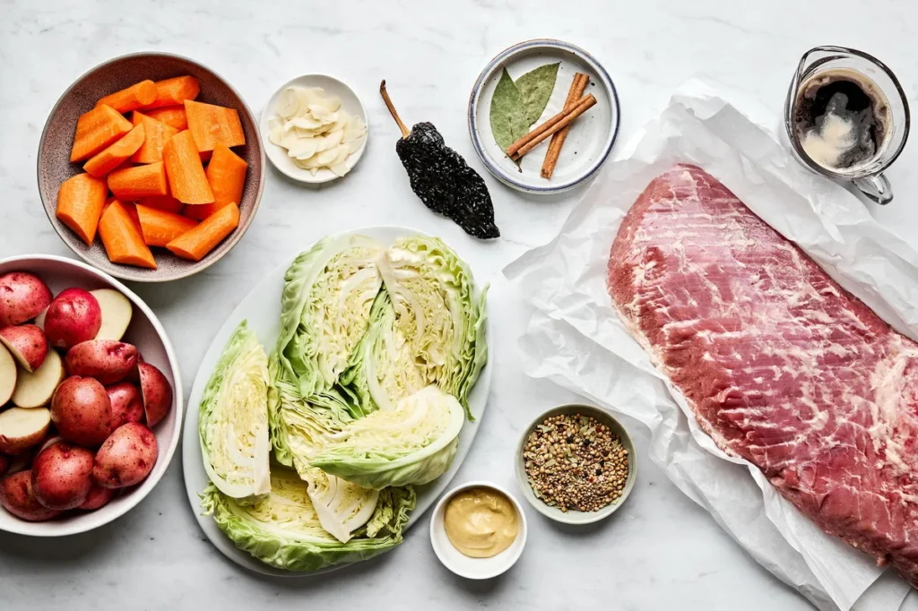 Corned Beef and Cabbage Ingredients