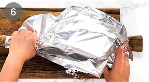 Cover loosely with foil and let it rest before slicing
