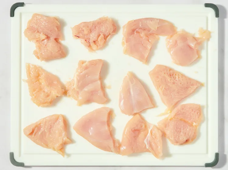 Cut the flattened chicken into slider-sized pieces