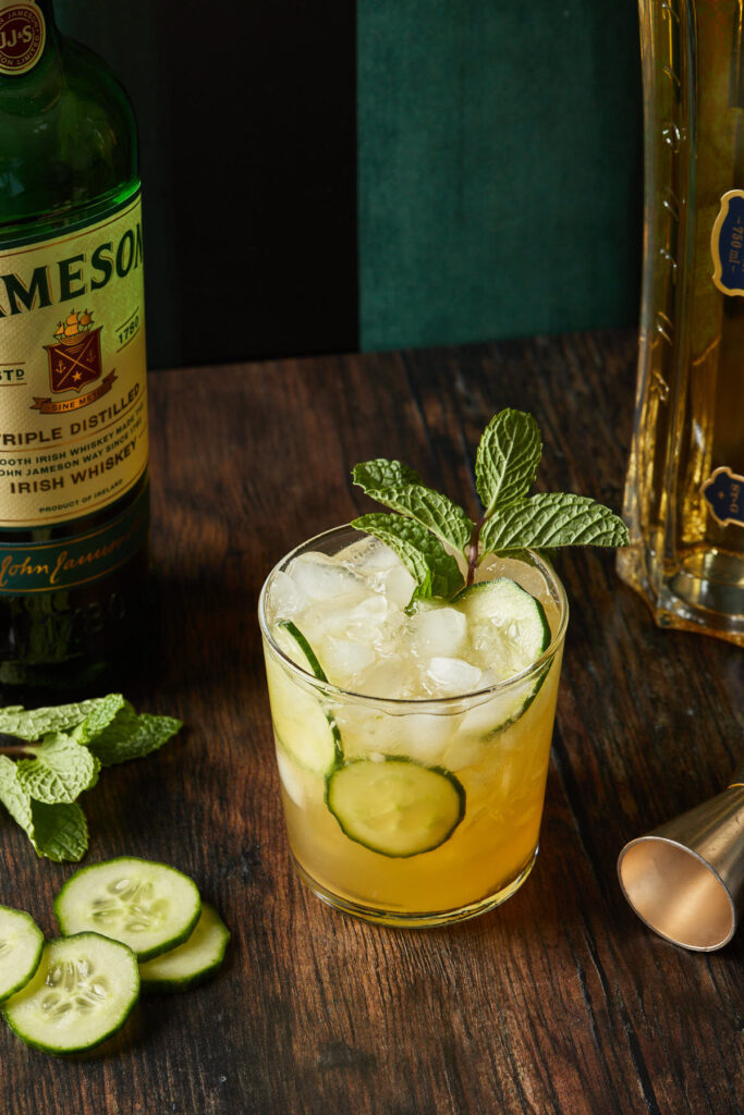 Garnish with additional cucumber slices and serve immediately