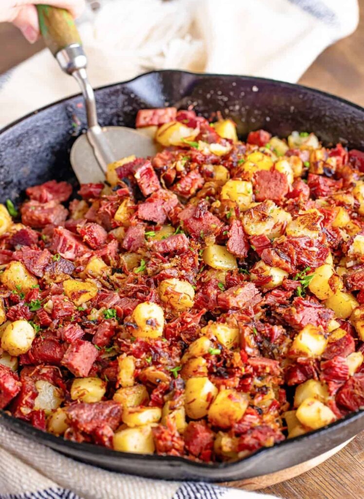 Press the mixture down again into an even layer and continue cooking until another golden crust develops