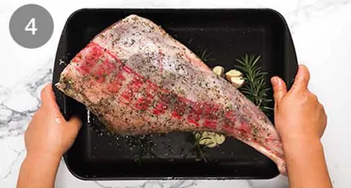 Roast the lamb at high heat first, then reduce the temperature and continue roasting until it reaches your desired doneness