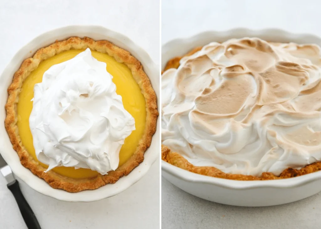 Spread the meringue over the chilled pie, ensuring it touches the crust edges