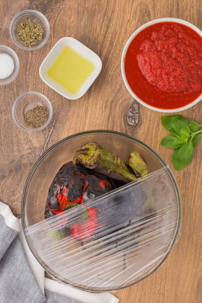 Transfer them to a covered bowl or sealed bag to steam, then peel off the skins once cooled