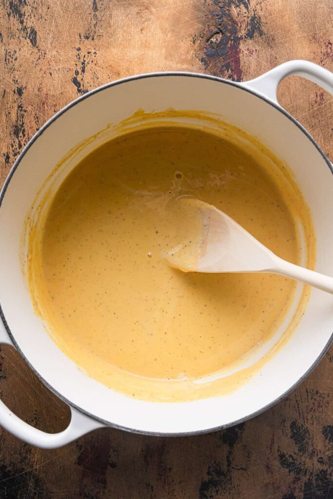 fully melted and smooth cheese