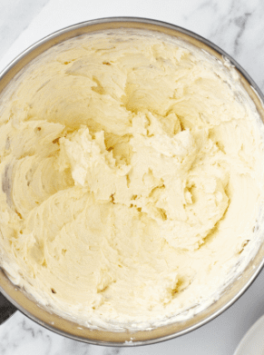 beat the cream cheese and butter together until smooth and creamy