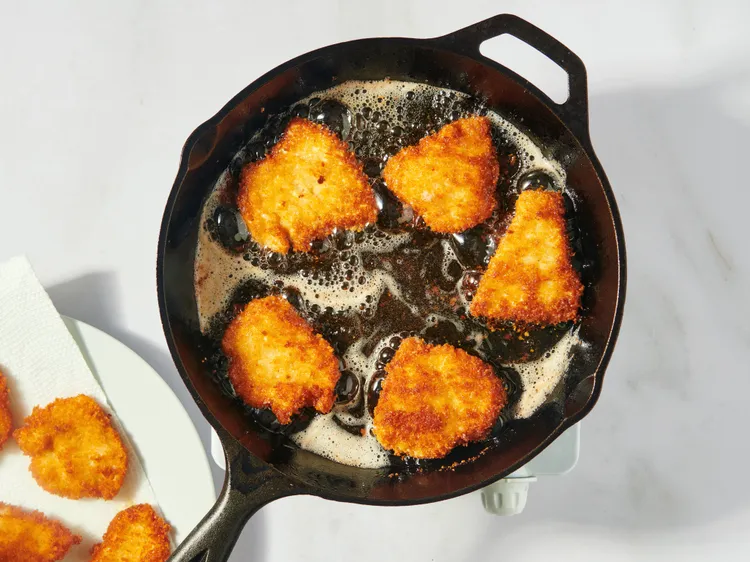 then turn and cook until the chicken is fully cooked and crisp on the outside