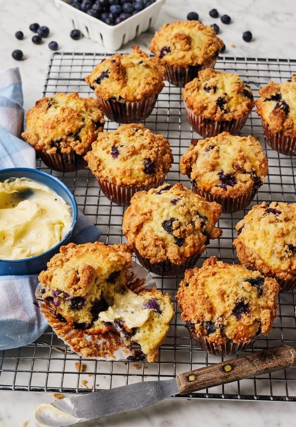Allow the muffins to cool in the pan briefly before transferring them to a wire rack to cool completely.