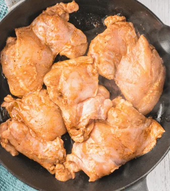 Once hot, place the chicken in an even layer, cooking in batches if necessary