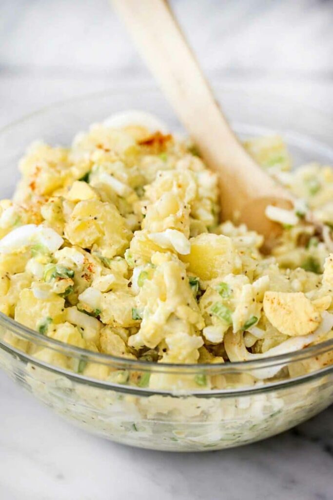 Refrigerate the potato salad for at least an hour before serving to allow the flavors to develop fully