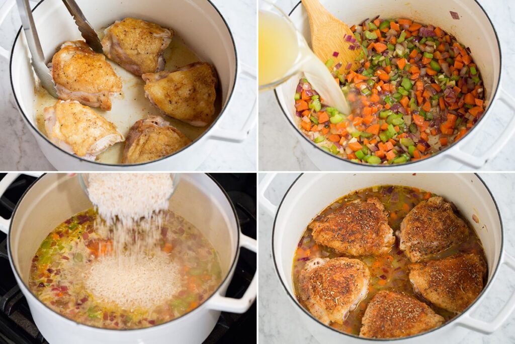 Baked Chicken and Rice (One Pot Recipe)