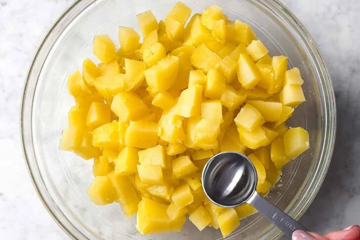 cut them into evenly sized chunks