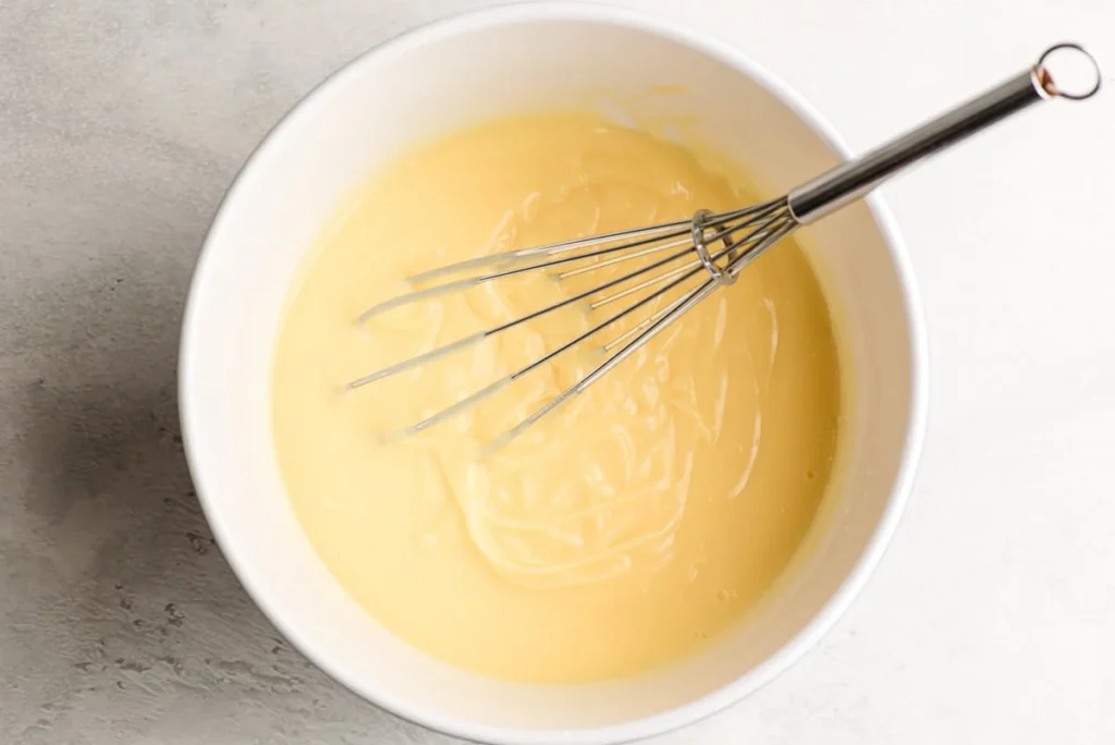 In a bowl, whisk together the milk and pudding mix until it begins to thicken, then set aside.
